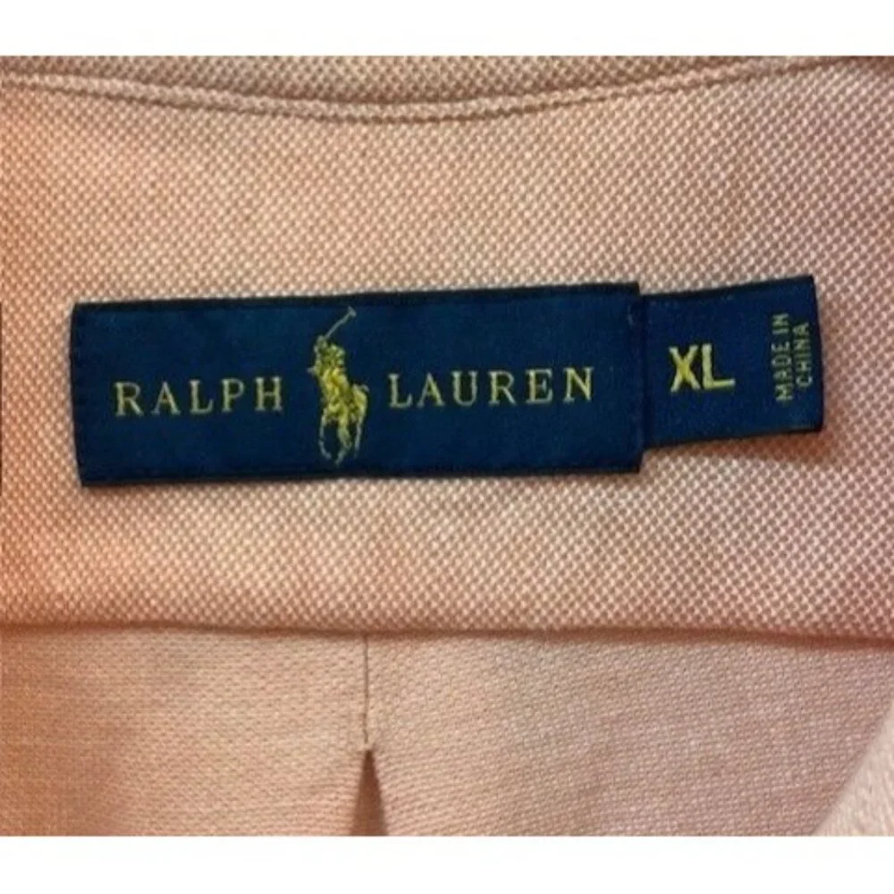 Ralph‎ Lauren Mens XL Pink Button-Up Shirt Long Sleeve Cotton